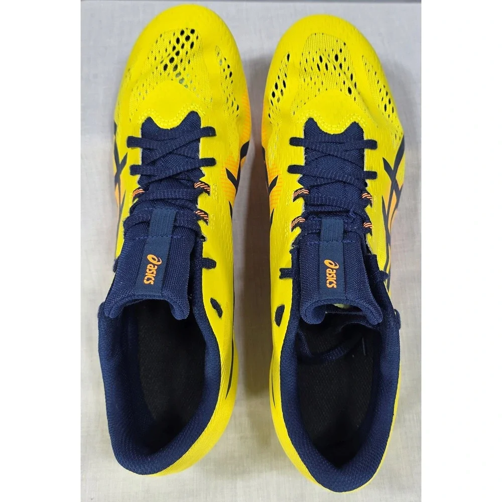 Asics Hyper MD 8 Track Field Spikes Men's 10 Yellow Navy Blue‎ Racing Shoes